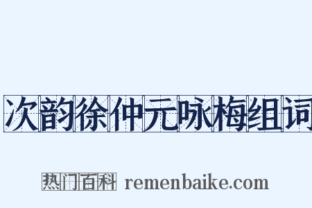次韵徐仲元咏梅组词是什么意思的图片